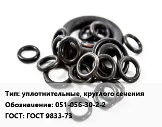 Кольцо РТИ уплотнительные, круглого сечения 051-056-30-2-2 ГОСТ: ГОСТ 9833-73